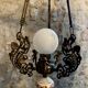Bronze and porcelain Art Nouveau chandelier