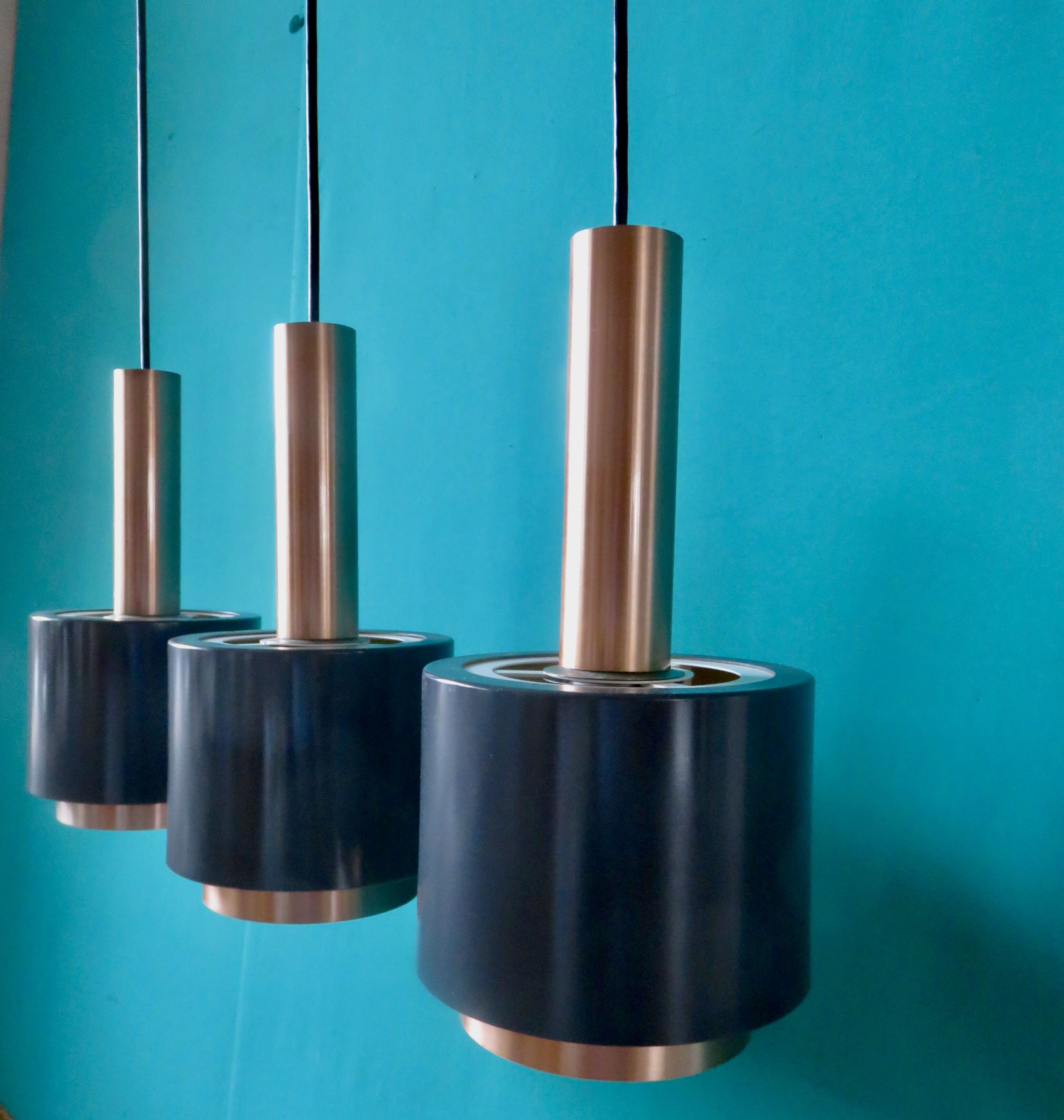 Suspension vintage à 3 feux "Doria" Autriche 1960