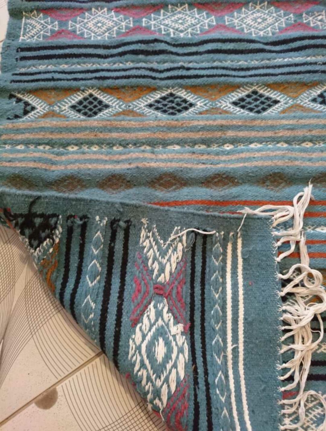 Berber carpet blue 110 x 70 cm