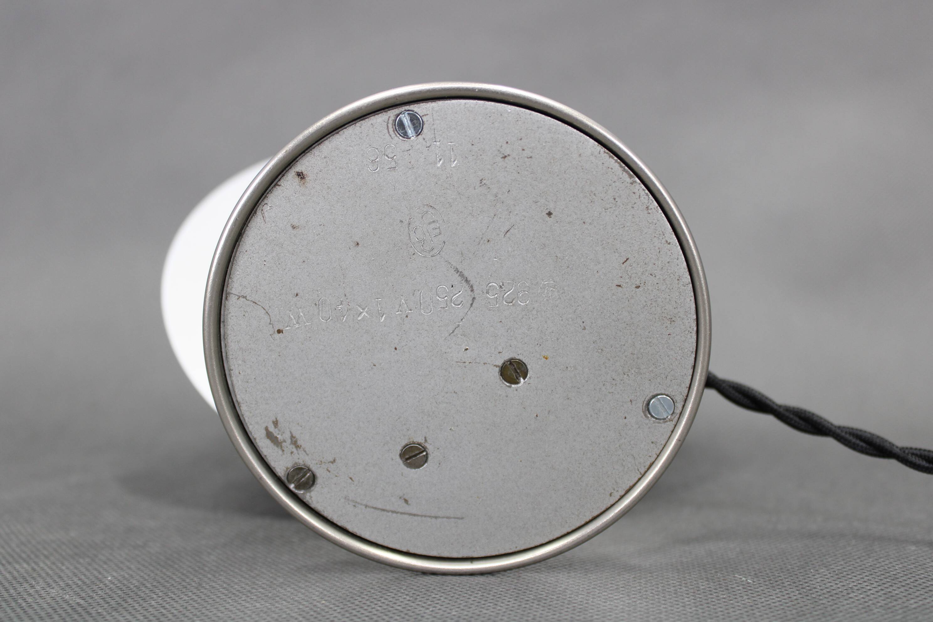 Czechoslovak Art Deco chrome table lamp with metal shade, 1930s