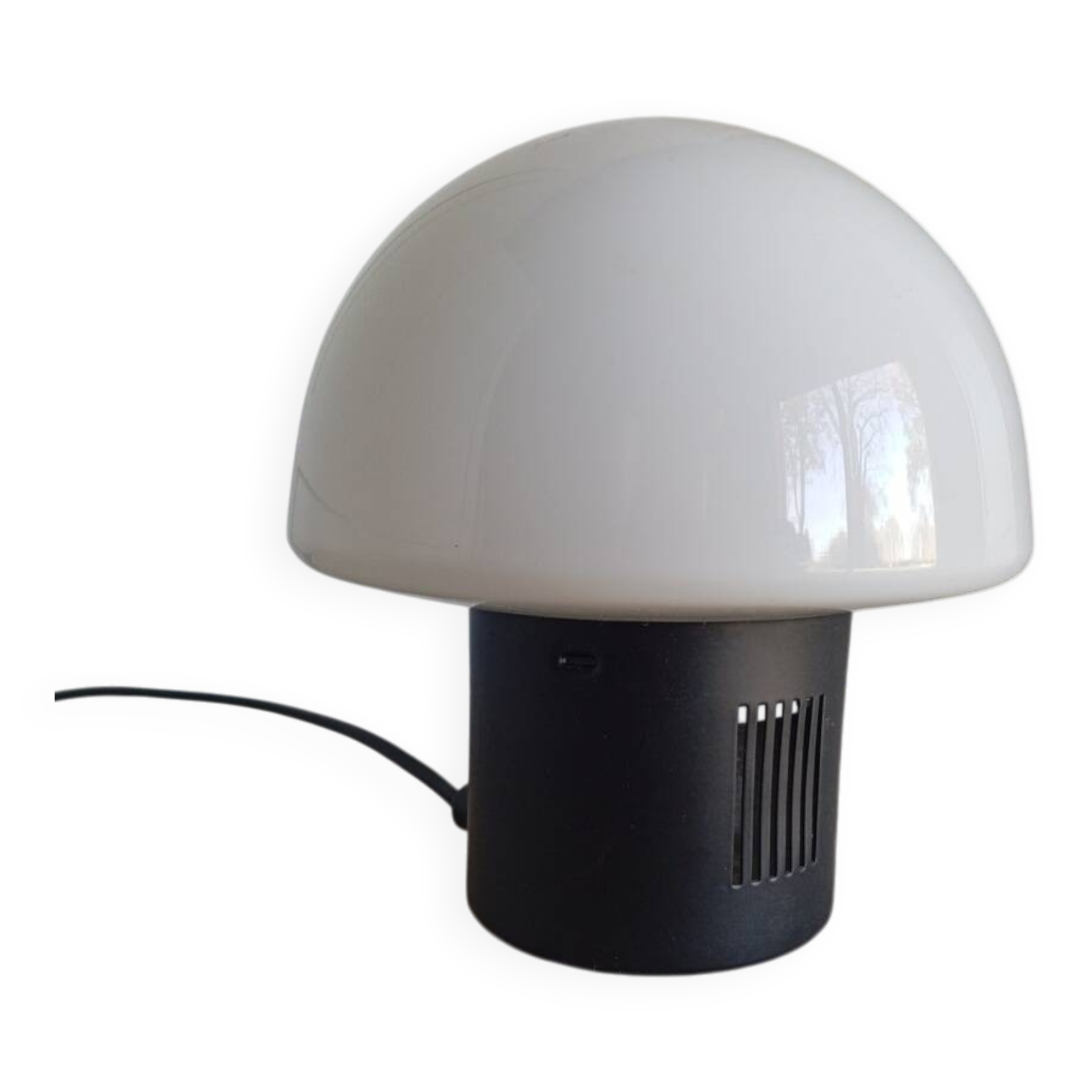 1960s glass and metal mushroom lamp