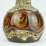 Mid century vase duemler & breiden wgp fat lava squiggle pattern shades of brown and beige 1960s