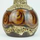 Vase du milieu du siècle duemler & breiden wgp fat lava motif en zigzag nuances de marron et beige années 1960