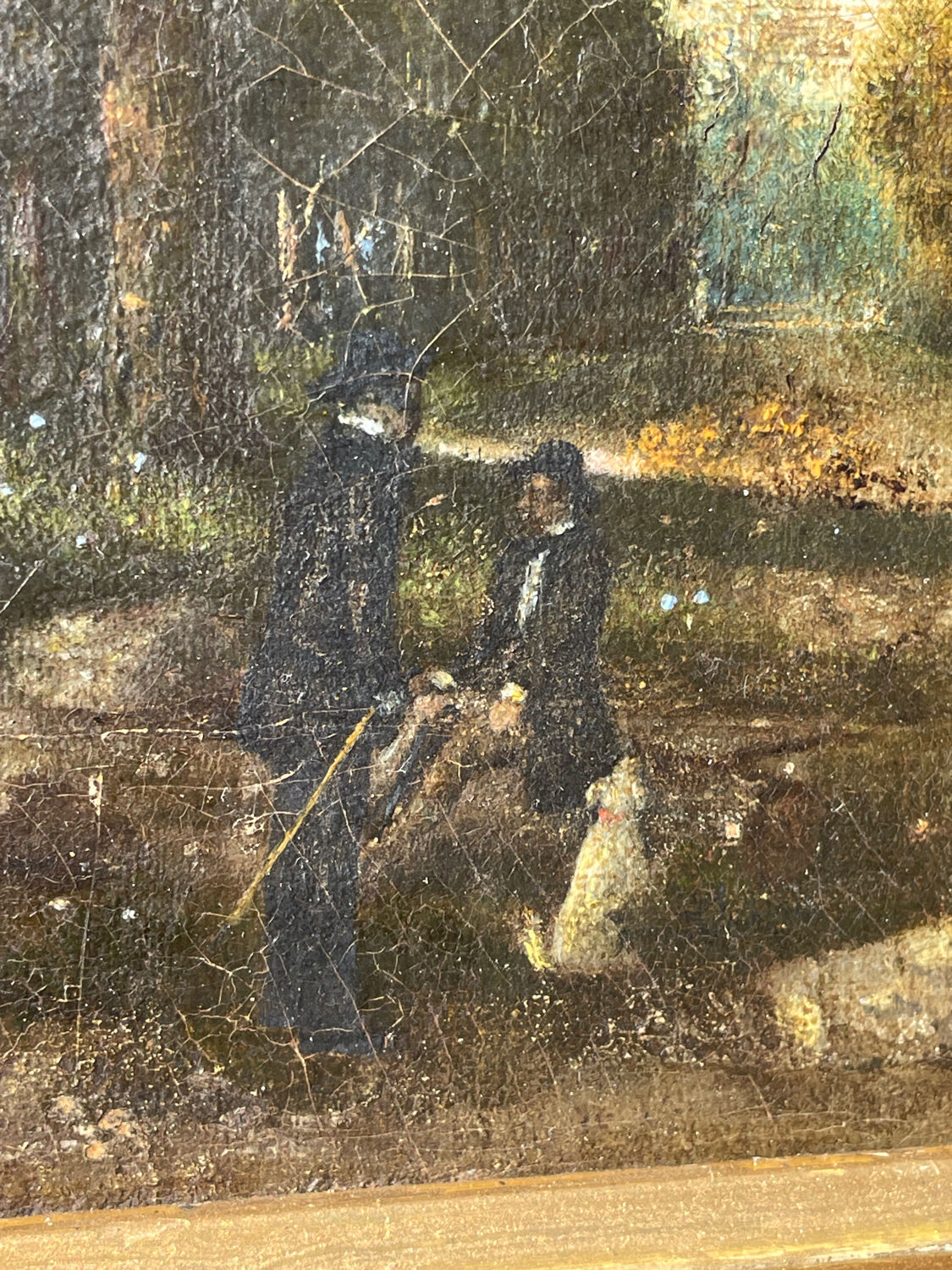 Old painting from the Barbizon school signed / oil on canvas signed