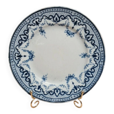 Assiette plate ancienne Creil & Montereau « guirlandes » décor bleu