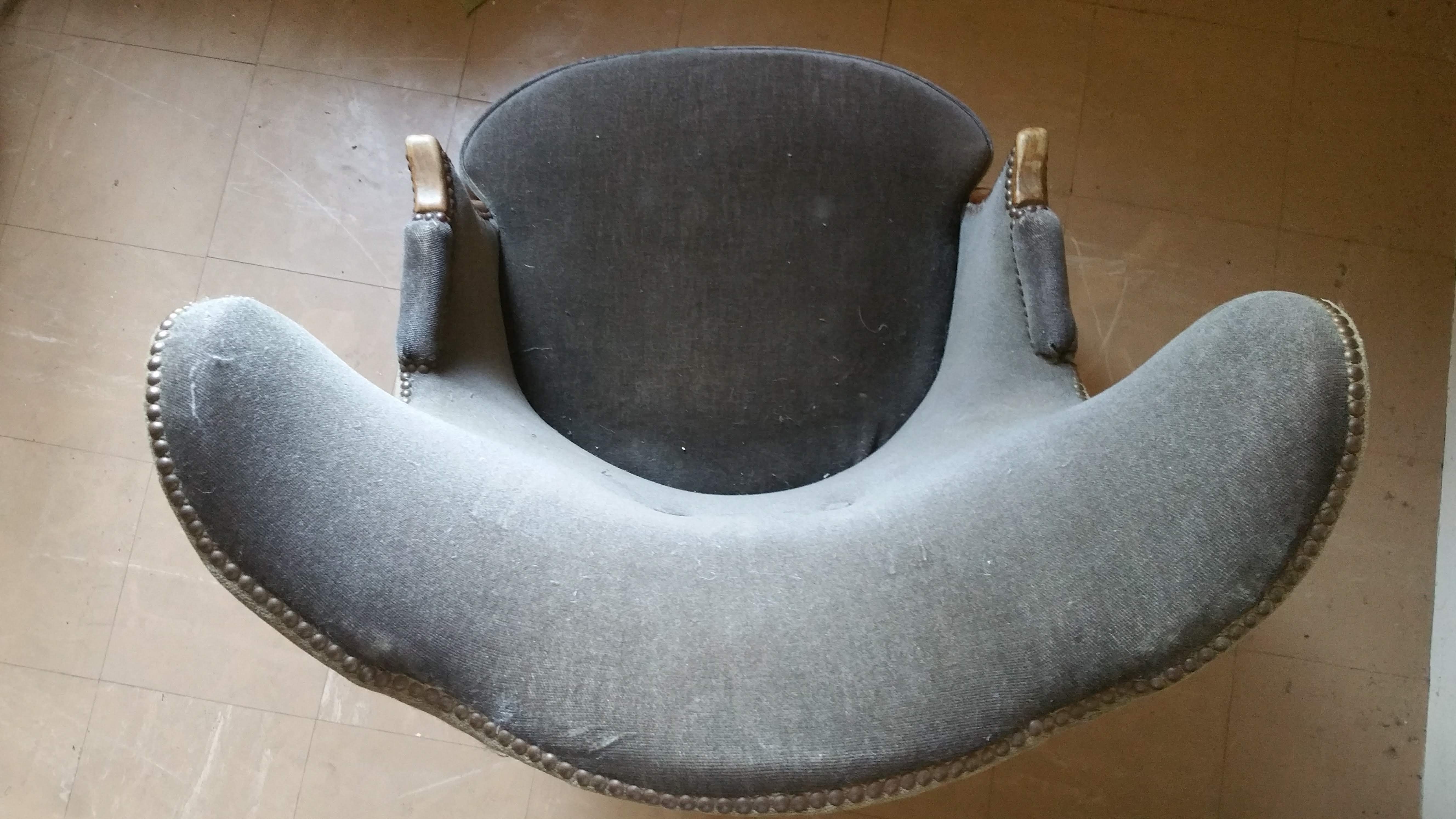 Pair of sculptural Bergère barrel armchairs