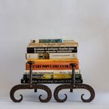 Pair of wrought iron fire dogs, Handmade, Early 20th century