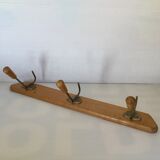 Wooden coat rack wall 3 hooks