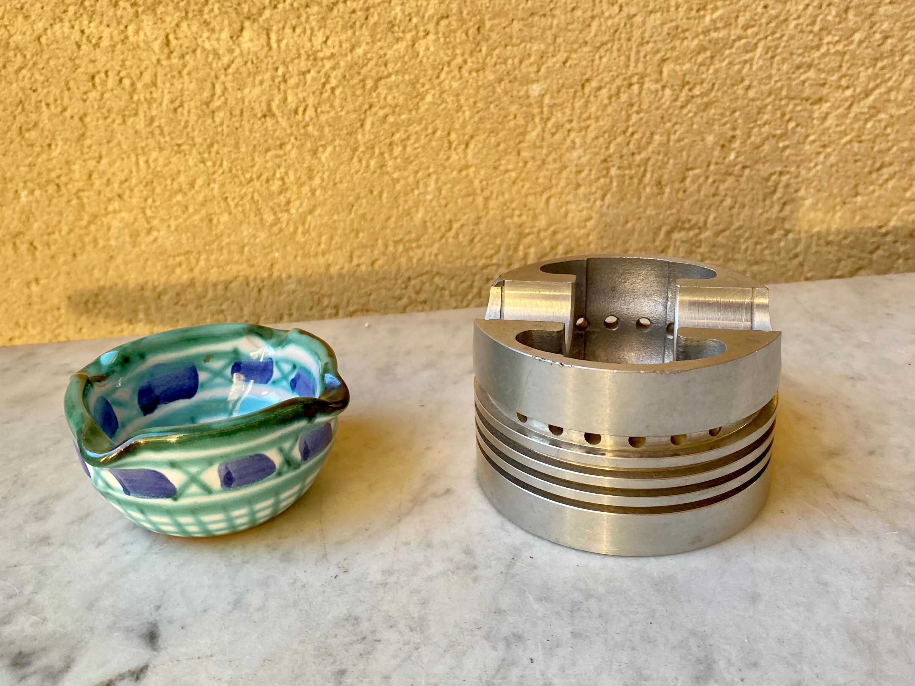 Ashtray piston design industrial workshop original aluminum cast iron vintage 70s