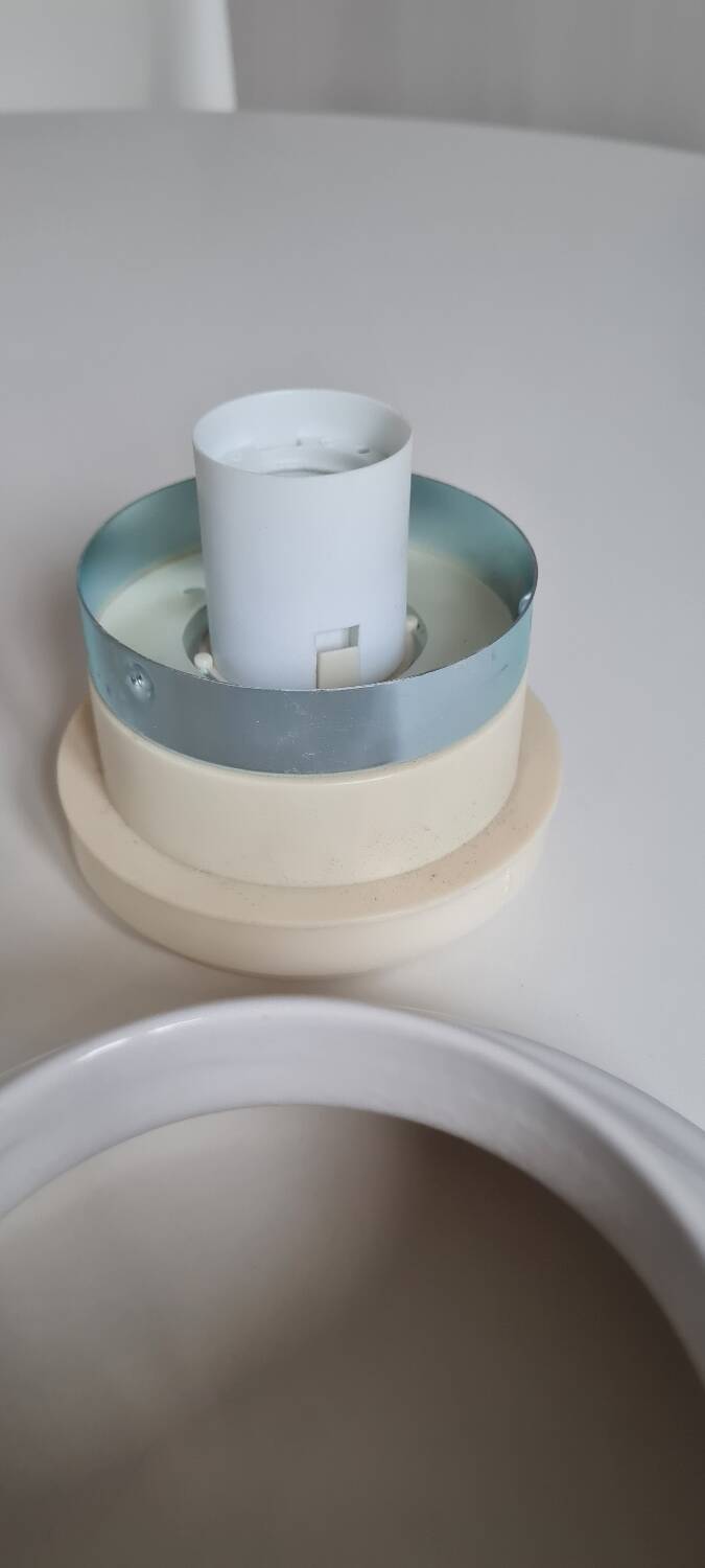 Opaline glass and ceramic wall light