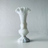 White opaline vase decoration geese