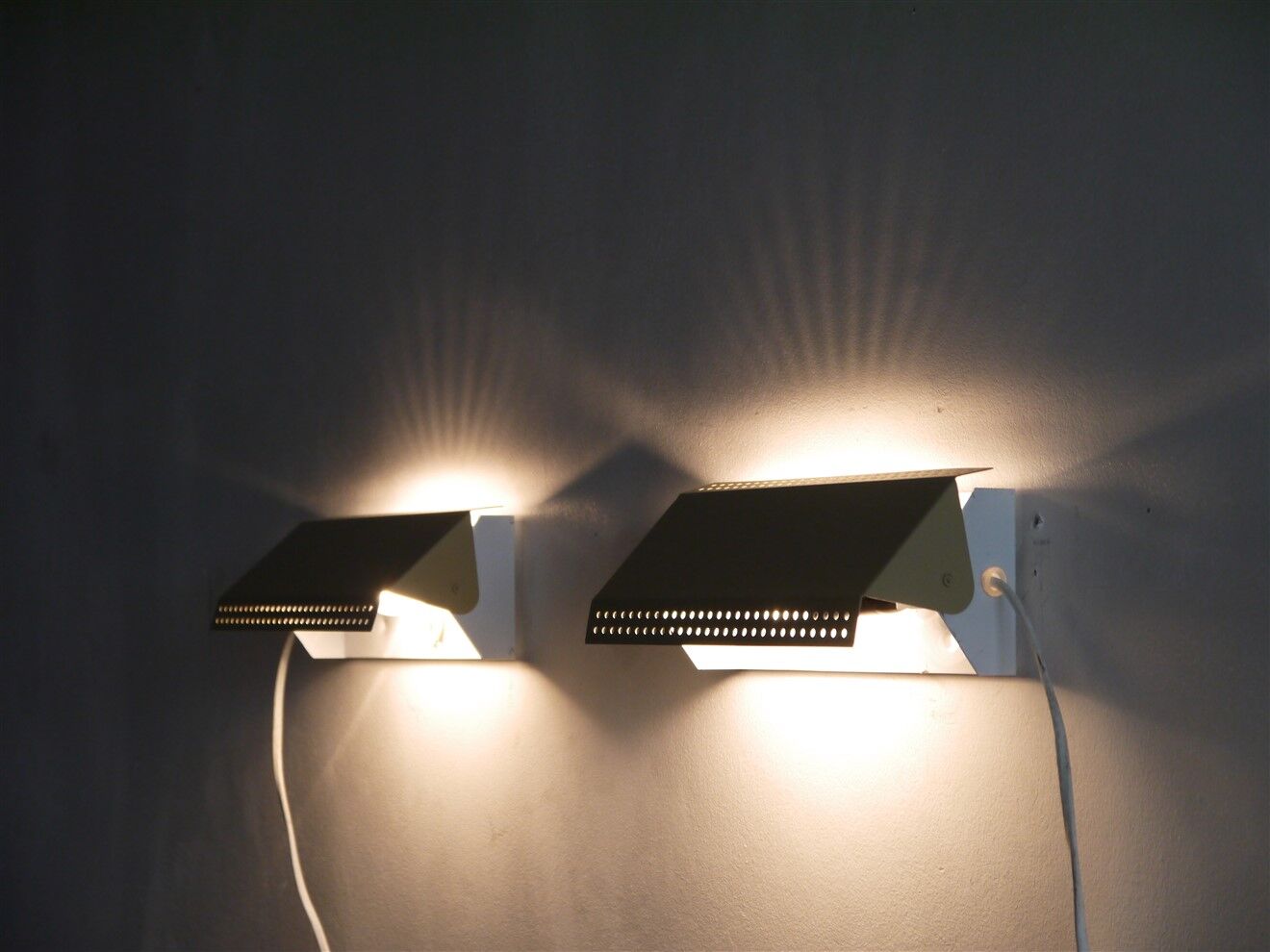 Pair of vintage Scandinavian wall lights 1970