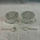 Crystal and silver-plated salt and pepper set