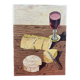 Oil/canvas Still life Snack camembert, bread red wine Derouesné