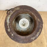 Green Enamel and Cast Iron Industrial Pendant Light, 1960s