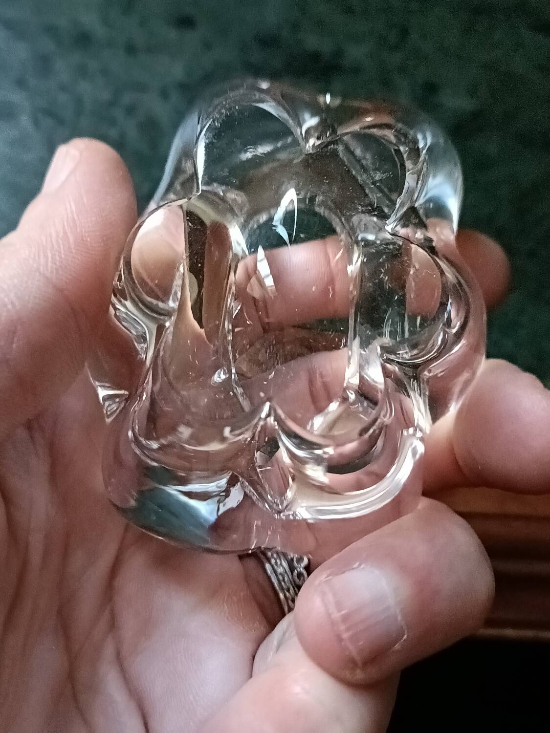 Pair of Daum crystal salt cellars