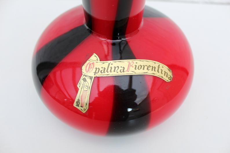 Opalina fiorentina glass vase