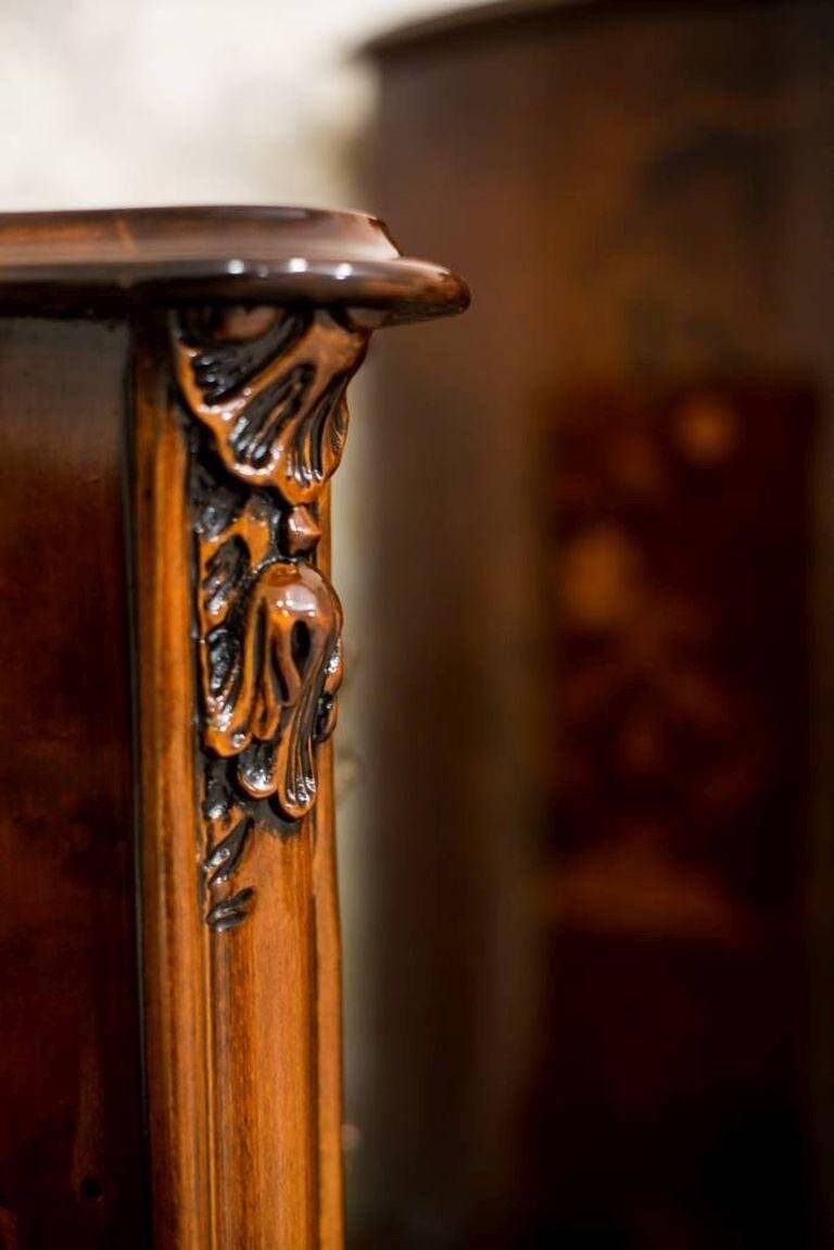 French Louis XV Style Walnut Marquetry Commode, 1950s