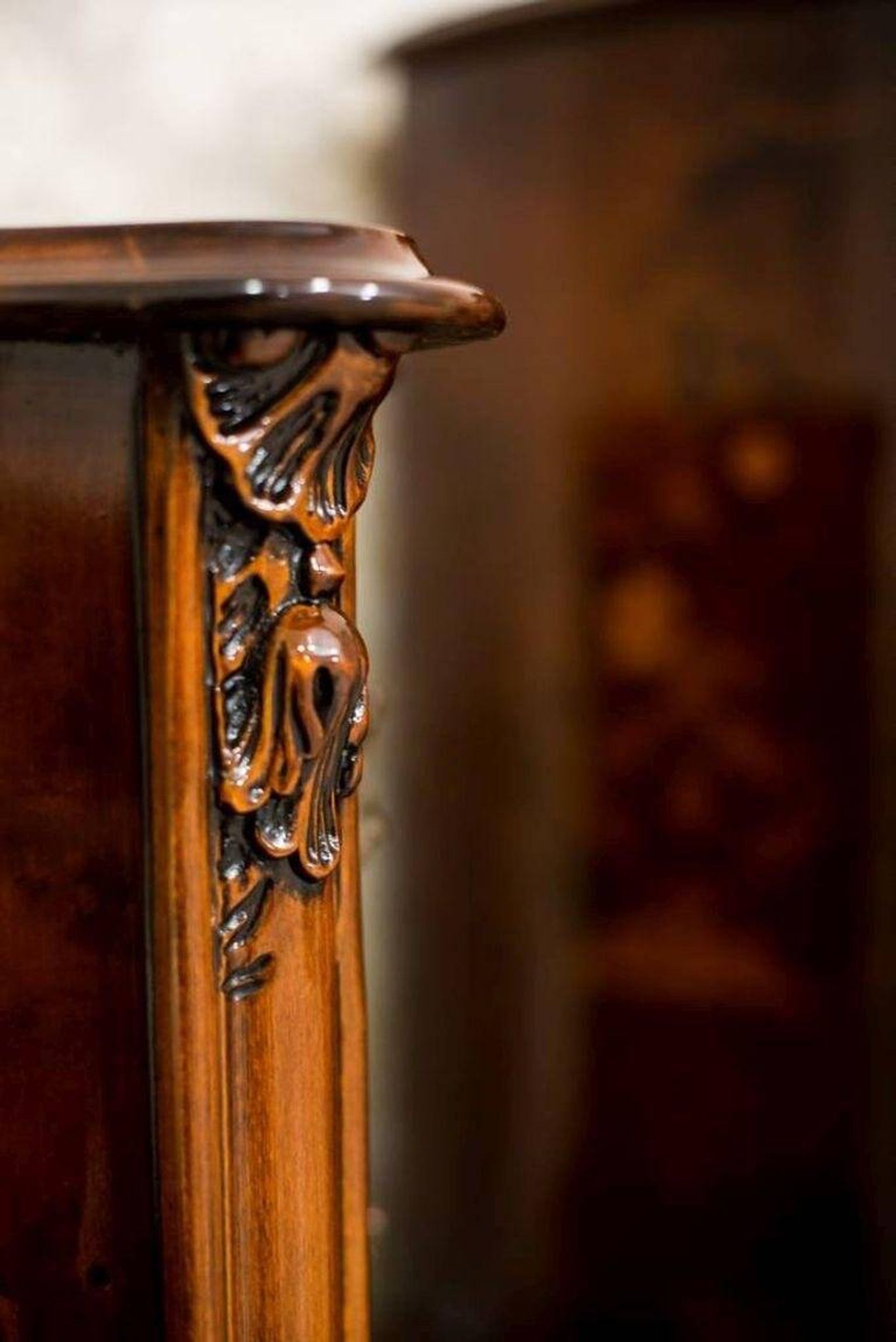 French Louis XV Style Walnut Marquetry Commode, 1950s