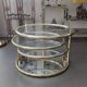 Table basse laiton doré plateaux pivotants