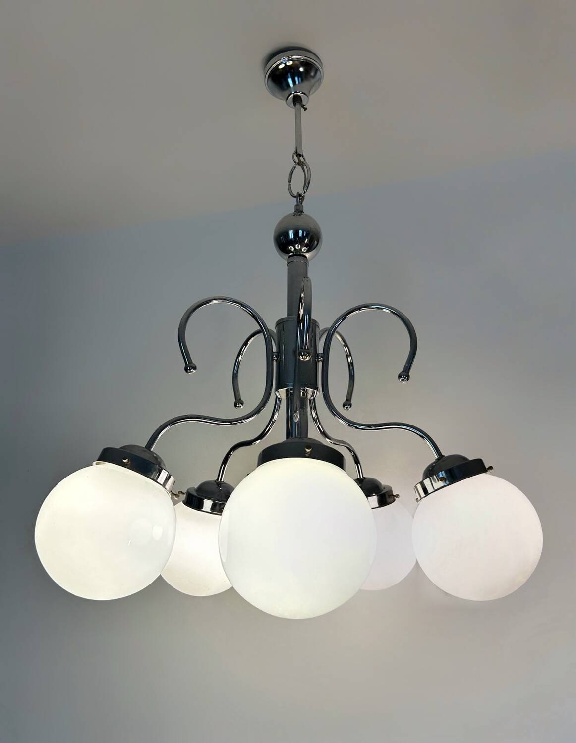 Italian design bistro chandelier from the 70s