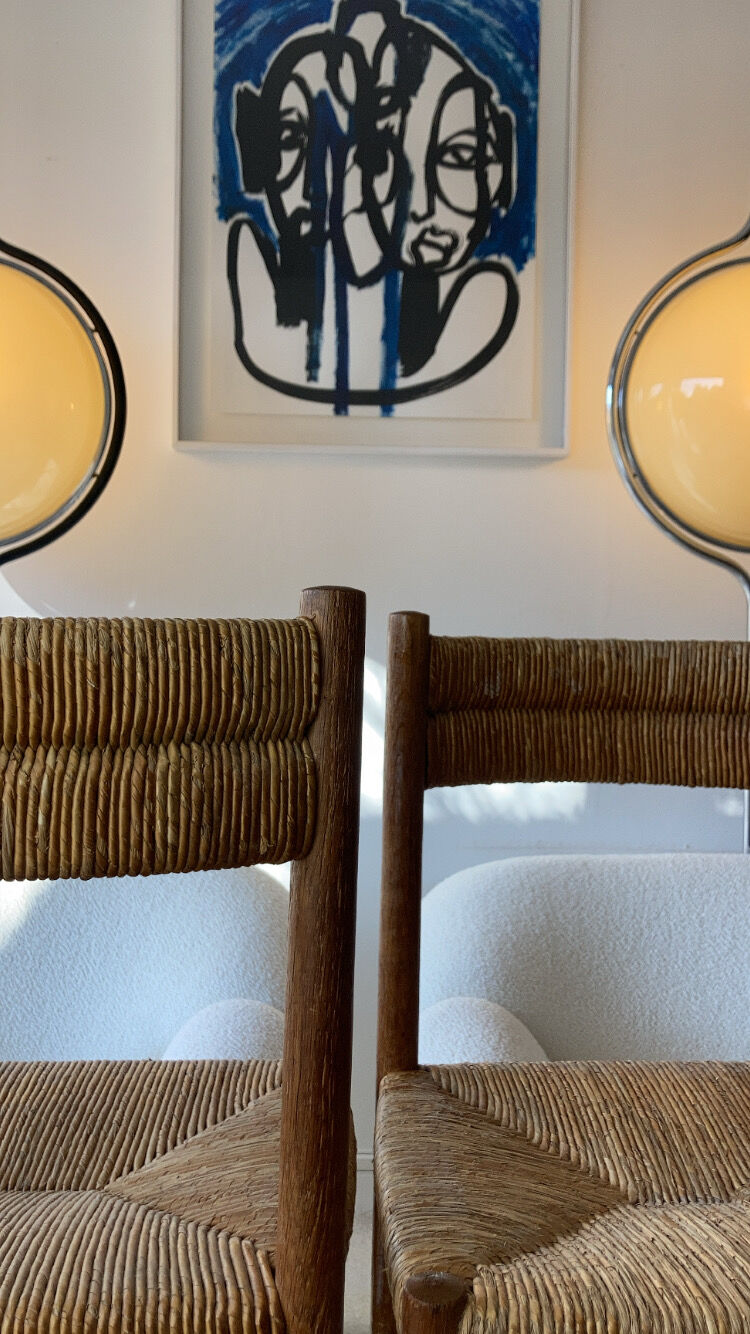 Pair chair child straw design 1950/1960