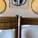 Paire chaise enfant paille design 1950/1960