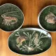 Fish service in glazed earthenware painted by hand signed Le Mao - 1960