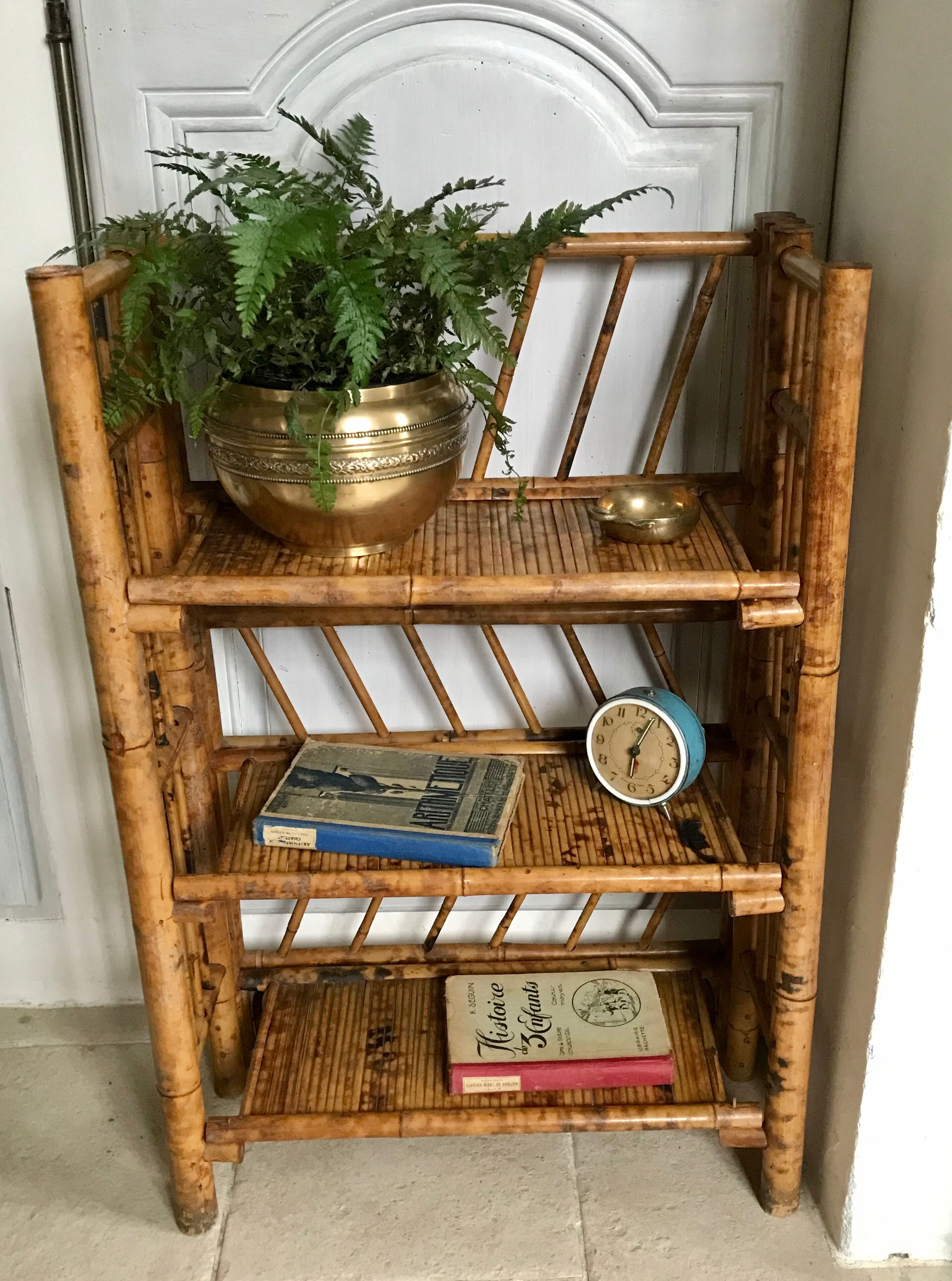 Vintage bamboo shelf 80cm