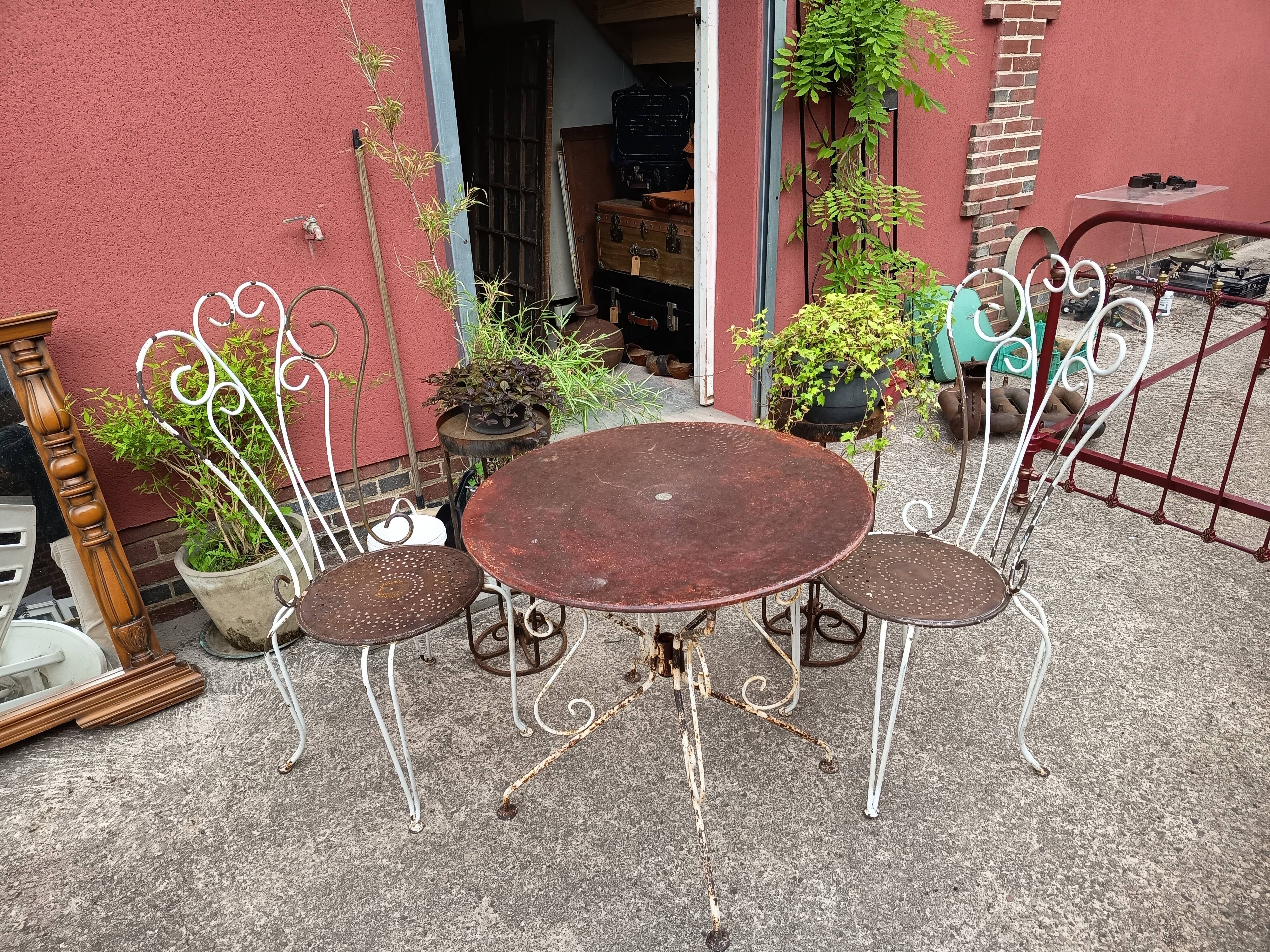 Small old wrought iron garden furniture