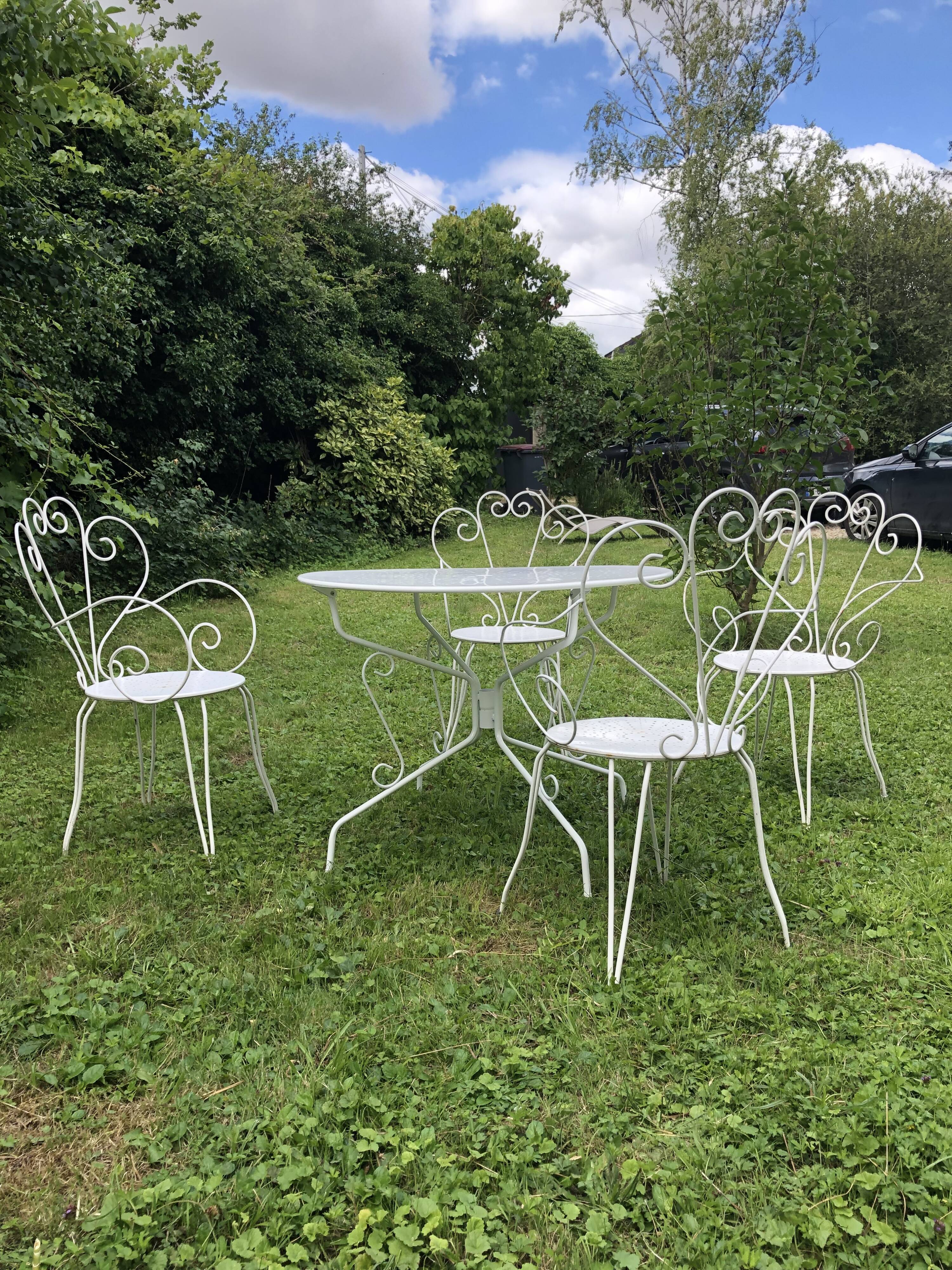 Wrought iron garden furniture
