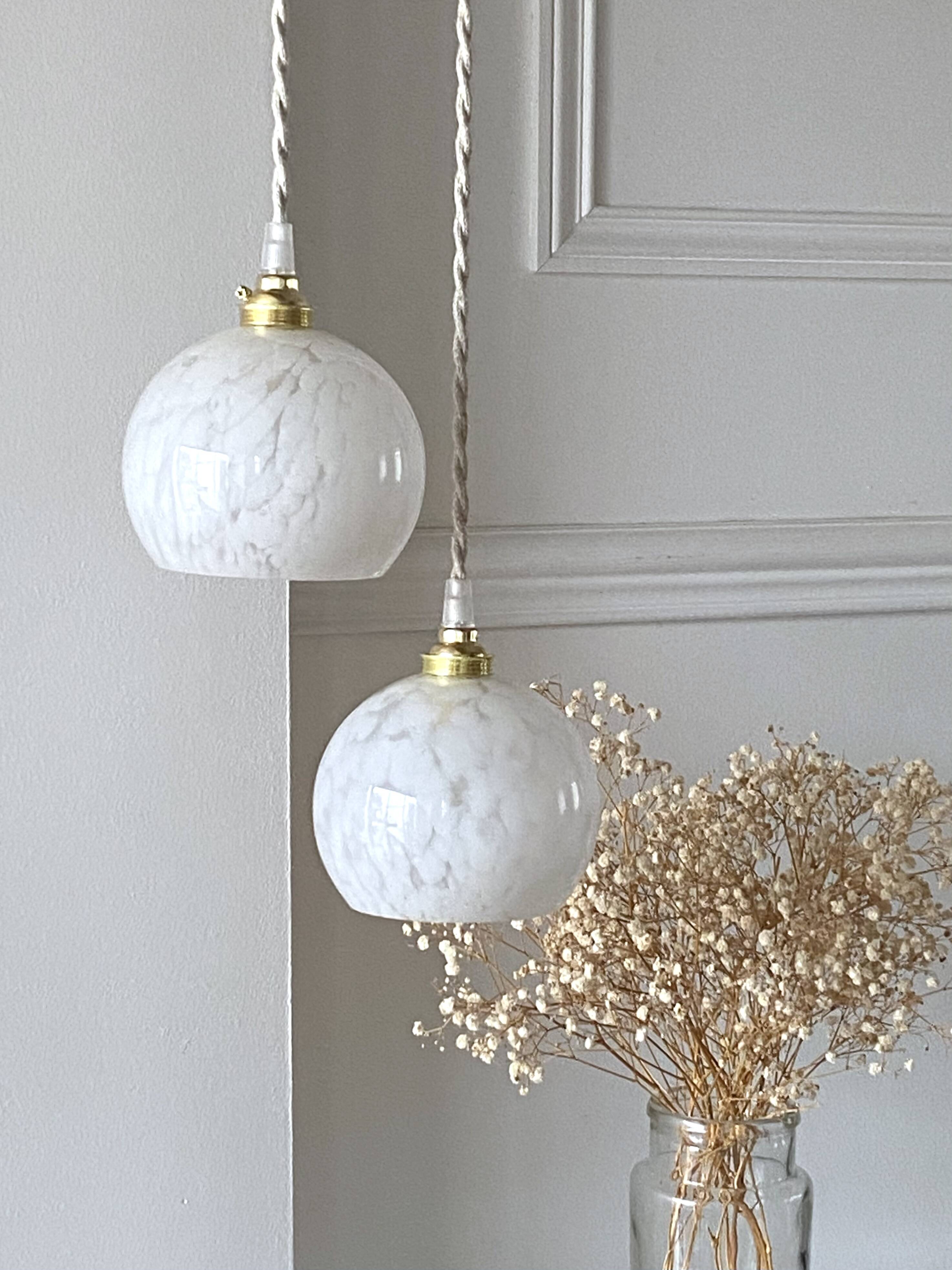 Clichy white glass cascade pendant light