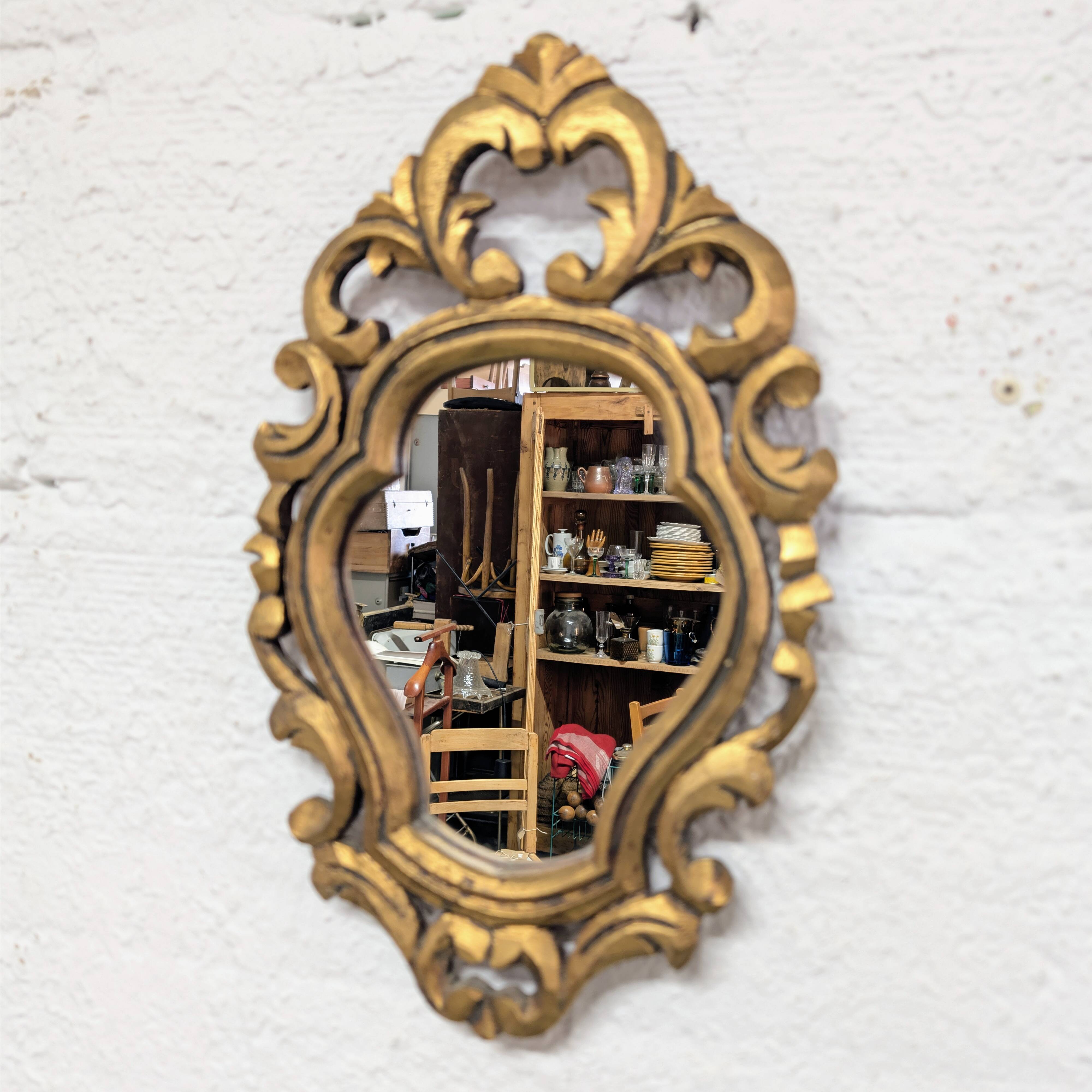 Baroque gold mirror 40x25cm