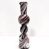 Purple and White Murano Glass Vase “Wave” by Carlo Moretti, Italy