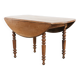 Antique English drop-leaf dining table made of walnut with elegant legs