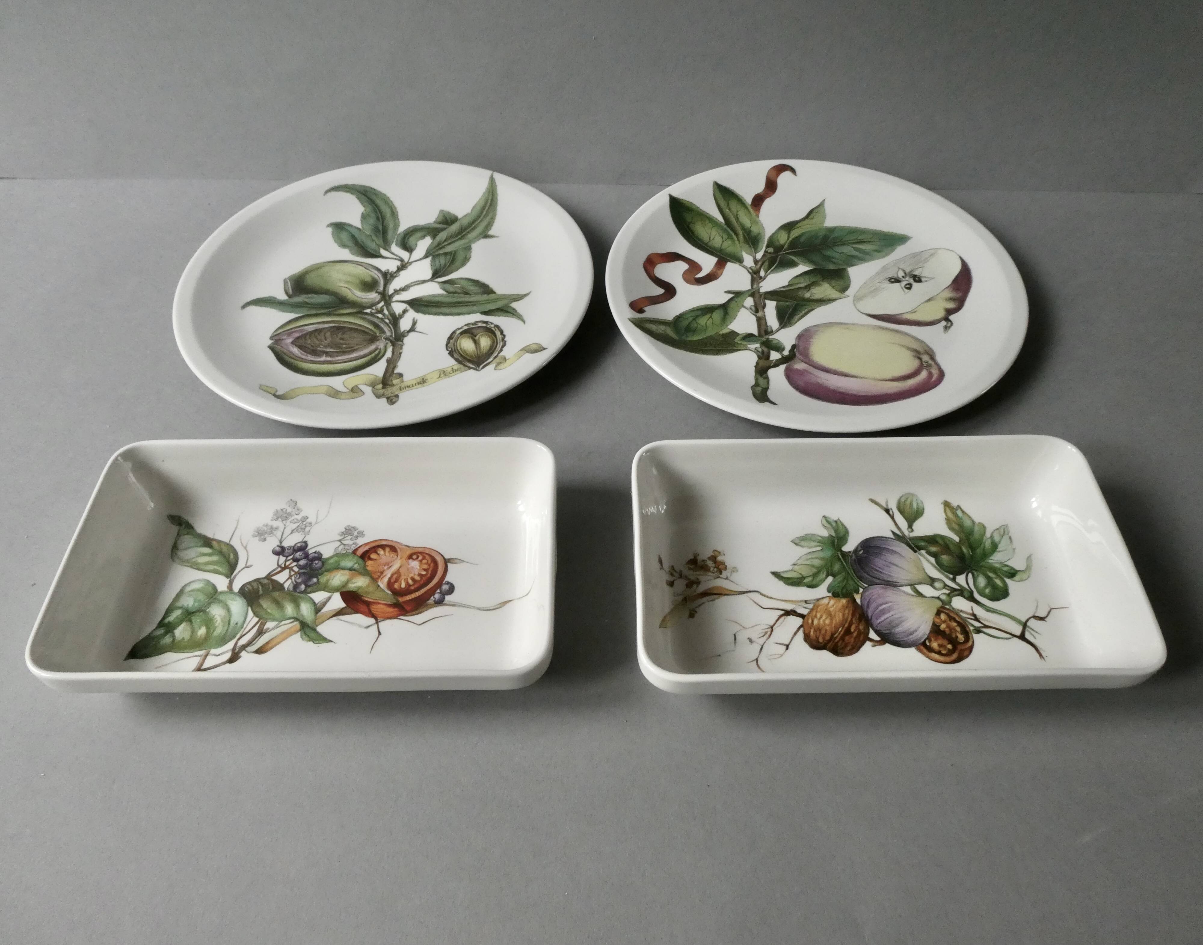 2 plates and 2 small dishes Villeroy & Boch, naturalist decor