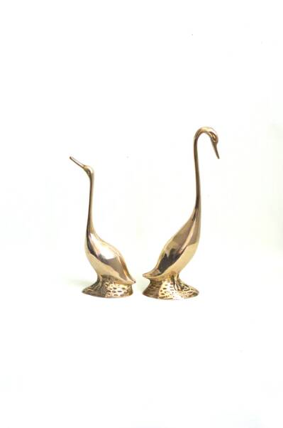 Couple of brass geese