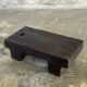 Small stool, black solid teak accent stool wabi-sabi L30 W8.5 H6.