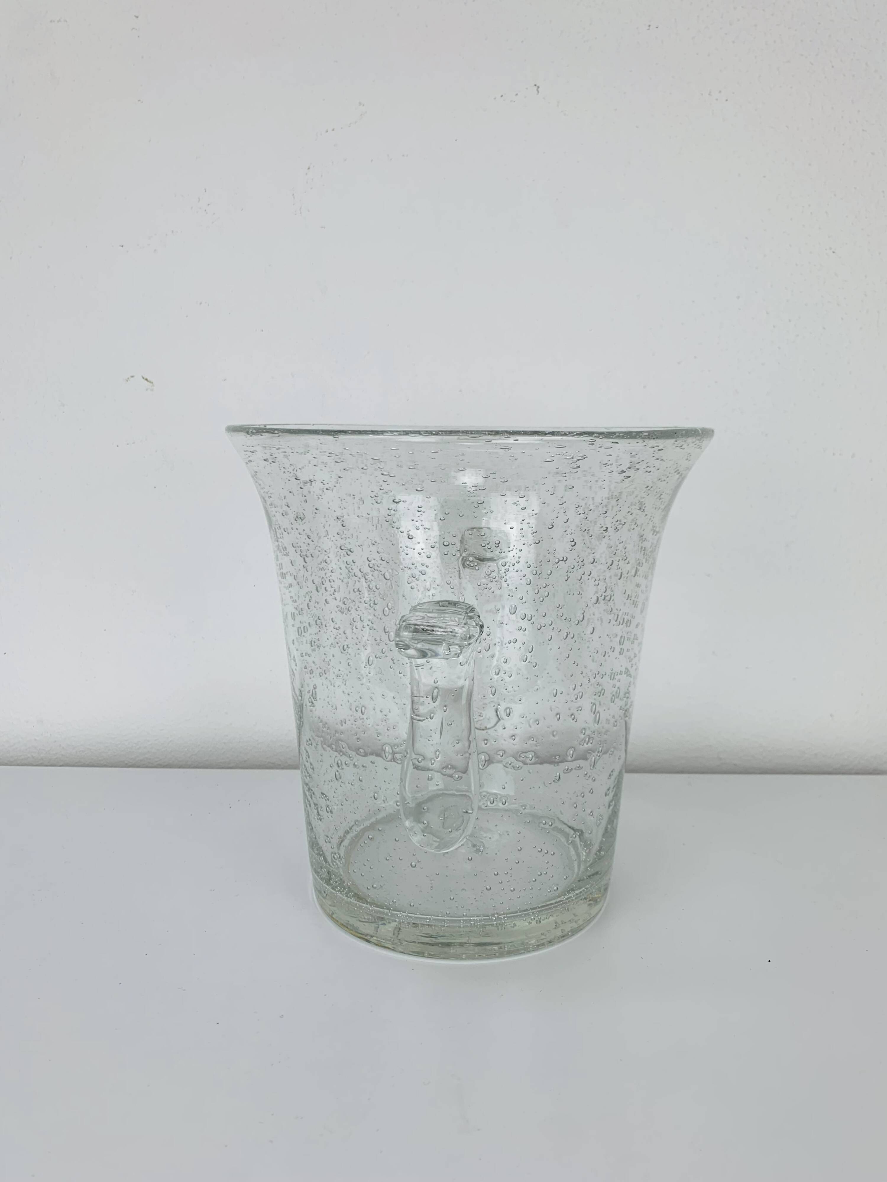 Vintage Biot bubble glass ice bucket