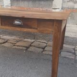 Farm table coffee table with drawers