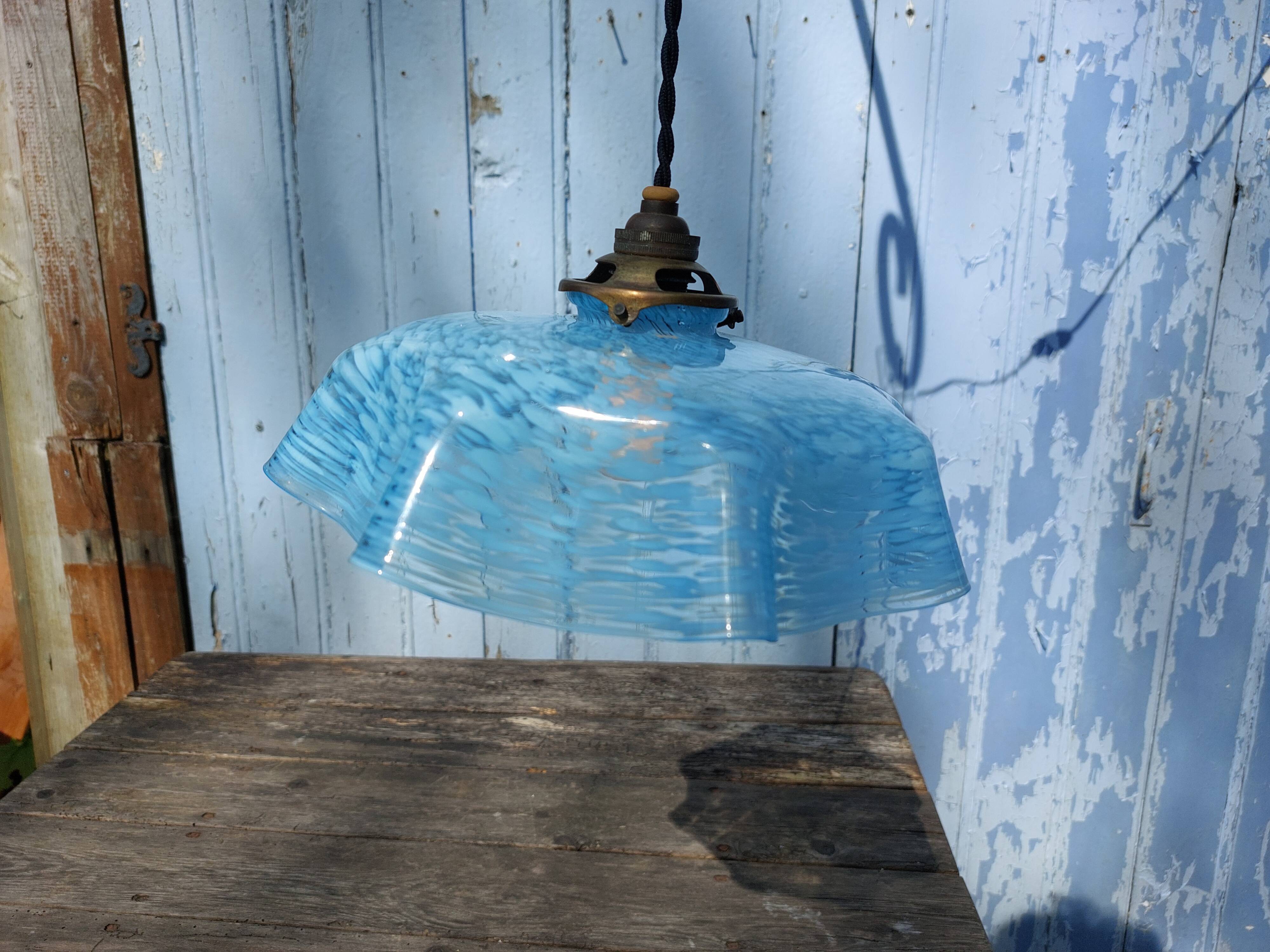 Clichy blue glass suspension