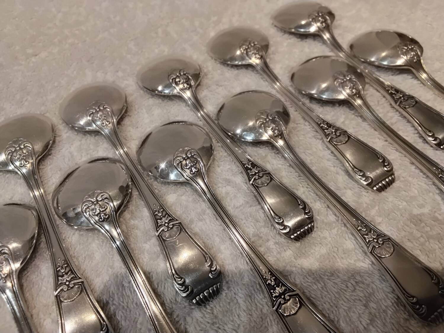 12 silver-plated ice cream scoops, goldsmith Boulenger Regence Berry