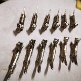 Silver metal hillside holder/rest for 6 Dachshund dogs and 6 Foxes