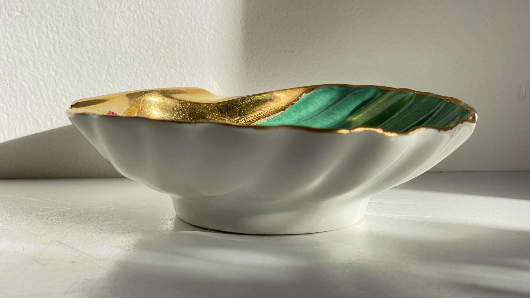 Shell-shaped ashtray and pocket tray Limoges France