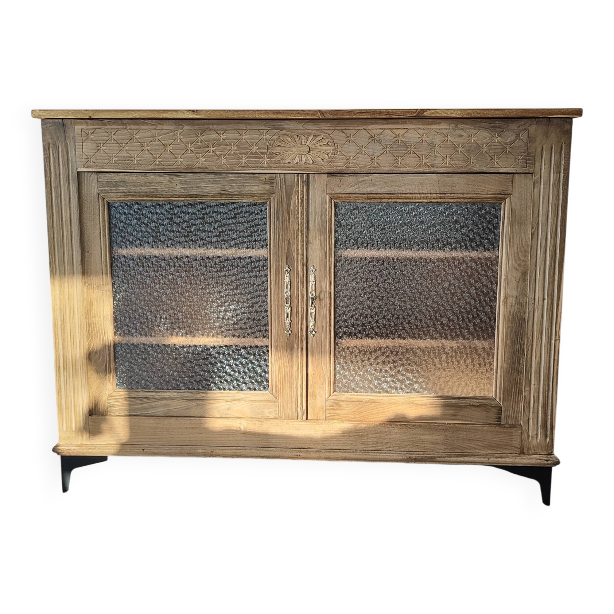 Old Art Deco Parisian buffet in stripped raw wood
