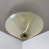 Modernist brass and glass Ceiling Flushmount Light, Italy 1950s
