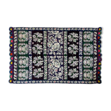 Romanian floral rug with pigeons handwoven in wool