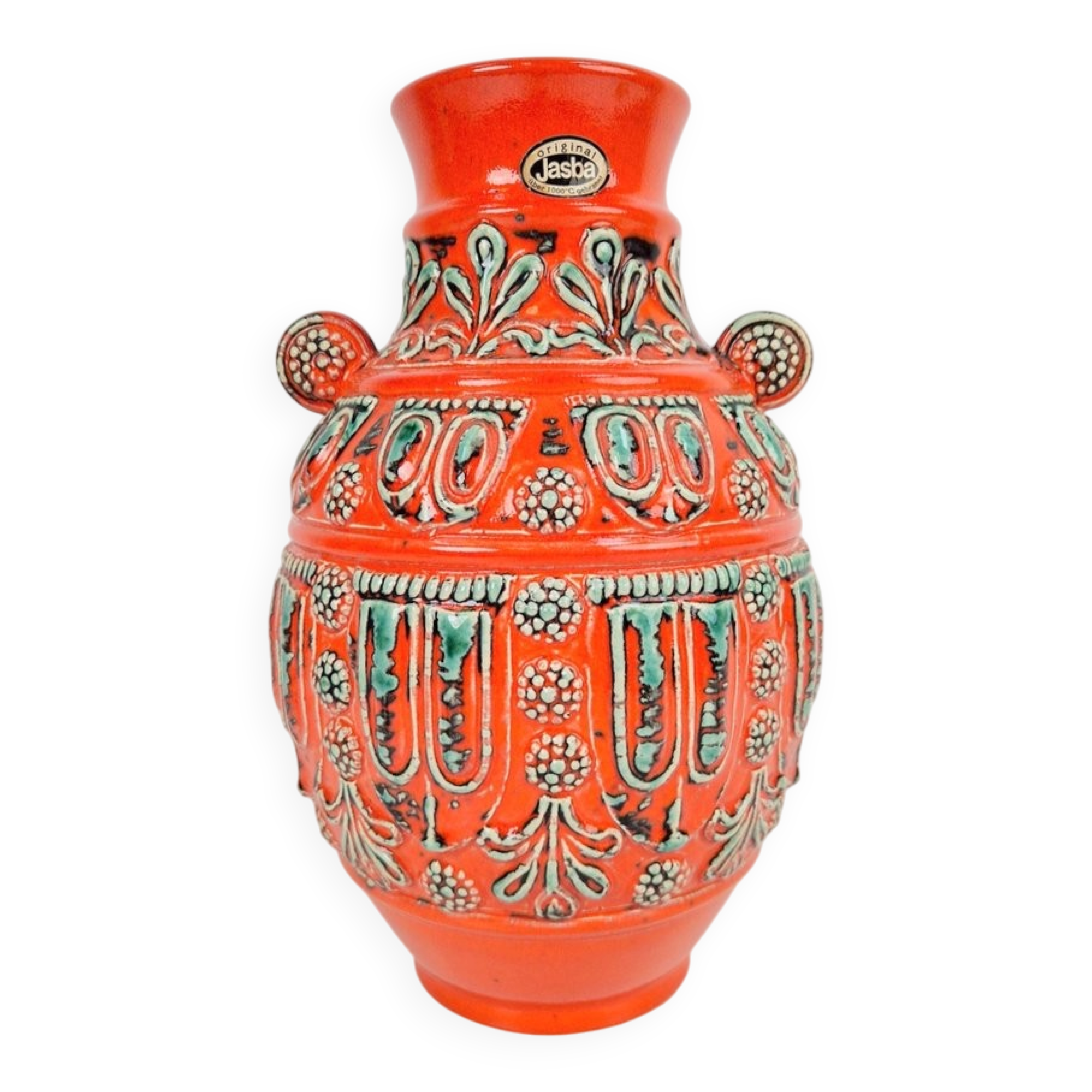 Vintage Fat Lava 1590 Vase in Ceramic from Jasba, West-Germany, 1970s