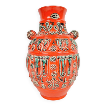 Vase en céramique Fat Lava 1590 de Jasba, Allemagne de l'Ouest, années 1970