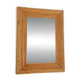 French Riviera Rattan Mirror in the Style of Vivai del Sud, France, 1960s